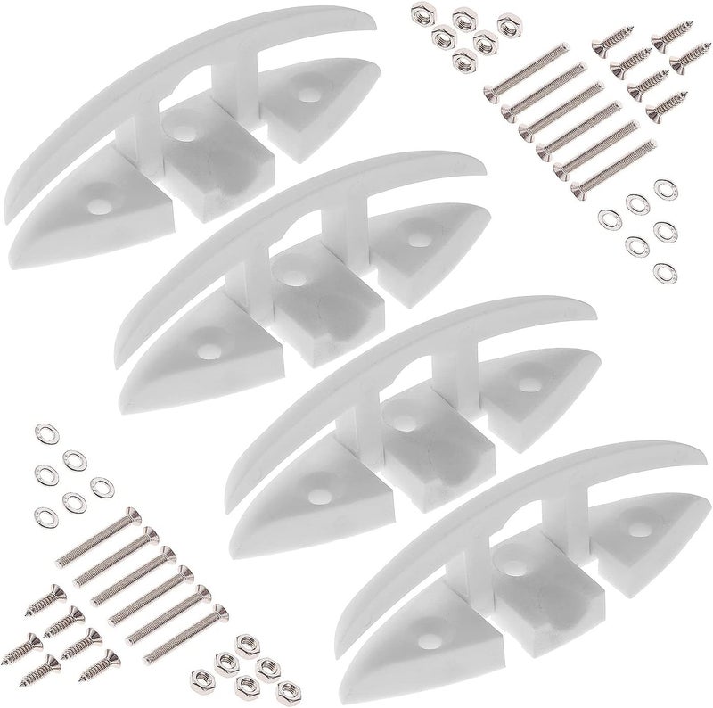 Yetaha Boat Folding Cleat, 4 Pack Flip Up Dock Mooring Cleat Marine Deck Rope Cleat Accessories with Mounting Screws for Boat Kayak, 5.12inch - Image 1